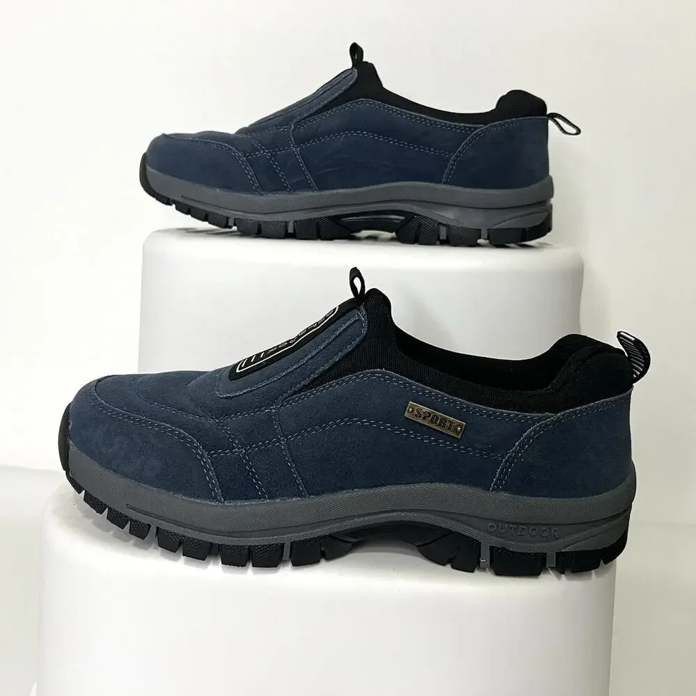 OUTDOOR Mens Size 41 (US-8 Anti-Slip Sport Hiking Casual Leather Slip On Shoe